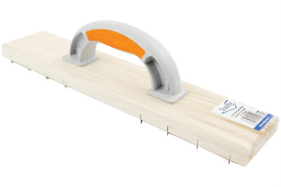 Toolty Wooden Notched Wall Plaster Render With Ergonomic Handle 16" Stainless Steel Soft Blocks Scraping Plane Scraper Diy from B&Q