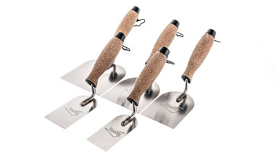 Toolty Margin Wall Putty Finishing Trowel With Cork Handle Set 5Pcs 506080100120mm For Brickwork And Plastering Rendering from B&Q