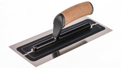 B&Q -  Flexible Trowel With Cork Handle On Aluminium Foot 110X280mm Stainless Steel For Plastering Rendering Finishing Diy
