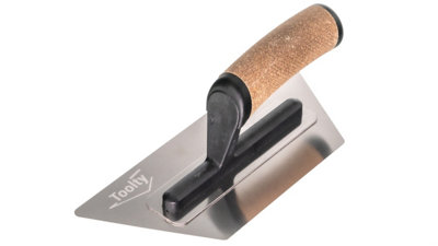 Toolty Flexible Trapezoidal Trowel With Cork Handle On Polyamide Foot 240mm Stainless Steel For Finishing Plastering Smoothing Diy from B&Q