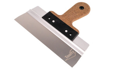 Toolty Filling Taping Spatula With Cork Handle On Aluminium Profile 250/60mm Stainless Steel For Plastering Finishing Rendering from B&Q