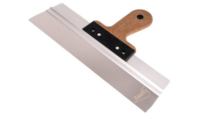 Toolty Filling Taping Spatula With Cork Handle On Aluminium Profile 350/60mm Stainless Steel For Plastering Finishing Rendering from B&Q