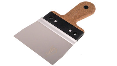 Toolty Filling Taping Spatula With Cork Handle On Aluminium Profile 150/90mm Stainless Steel For Plastering Finishing Rendering from B&Q