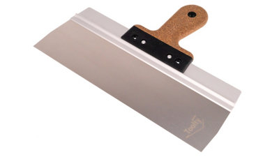 Toolty Filling Taping Spatula With Cork Handle On Aluminium Profile 350/90mm Stainless Steel For Plastering Finishing Rendering from B&Q
