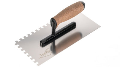 Toolty Stainless Steel Adhesive Notched Trowel With Cork Handle On Aluminium Foot 270mm 8X8mm For Tiling Plastering Rendering Diy from B&Q