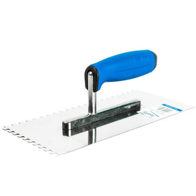 Toolty Stainless Steel Adhesive Notched Trowel With Rubber Handle 270mm 12X12mm For Tiling Plastering Rendering Diy from B&Q