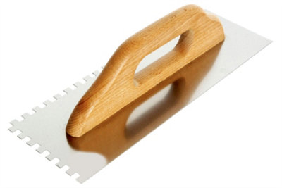 Toolty Stainless Steel Adhesive Notched Trowel With Wooden Handle 320mm 8X8mm For Tiling Plastering Rendering Diy from B&Q