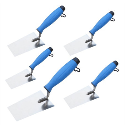 Toolty Bucket Trowel With Rubber Handle Set 5Pcs 130140150160180mm Stainless Steel For Scooping And Scraping Mortar Cement from B&Q