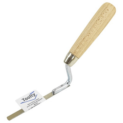 Toolty Tuck Pointing Jointing Finger Trowel With Wooden Handle 8mm Stainless Steel Diy from B&Q