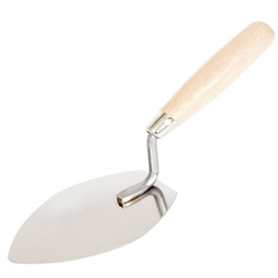 B&Q -  Margin Plastering Tear Shaped Trowel With Rubber Handle 140mm Stainless Steel For Brickwork And Plastering Rendering Diy