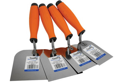 Toolty Margin Wall Putty Finishing Trowel With Rubber Handle Set 4Pcs 60,80,100,120mm For Brickwork And Plastering Rendering Diy from B&Q