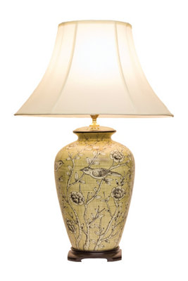 Downton Interiors Cream Bird Oriental Chinese Ceramic Porcelain Table Lamp from B&Q