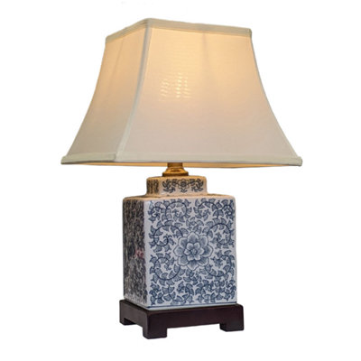 Downton Interiors Blue Floral Oriental Chinese Ceramic Porcelain Table Lamp from B&Q