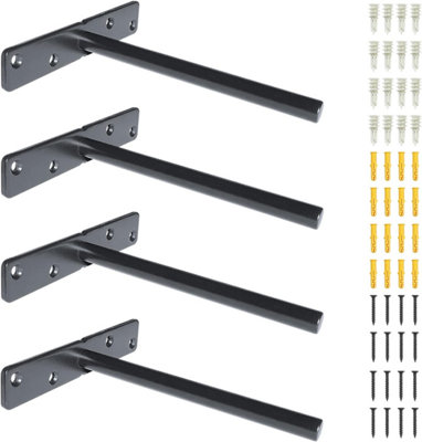 Dt Ironcraft Heavy Duty Floating Shelf Brackets For Concealed Wood Shelves (4 PcsBlack) from B&Q