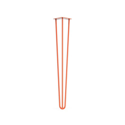 Dt Ironcraft Table LegHairpin Leg Solid Steel(H)28 Inch / 71Cm3 Rod (Dia)10mm (1 Leg Orange Powder Coated) from B&Q