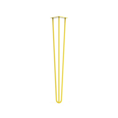 Dt Ironcraft Table LegHairpin Leg Solid Steel(H)28 Inch / 71Cm3 Rod (Dia)10mm (1 Leg Yellow Powder Coated) from B&Q
