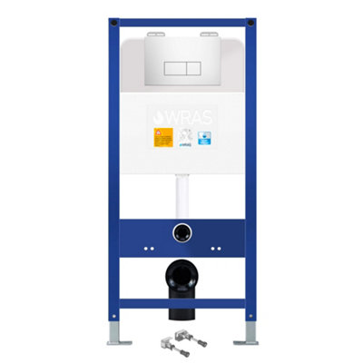 FNX Bathrooms Wall Hung Toilet Concealed Cistern Frame Wc With Chrome Flush Plate from B&Q