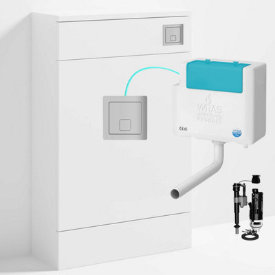 Bubly Bathrooms™ 500mm Wc Unit & Bottom-Entry Concealed Cistern Square Chrome Dual Flush Plate from B&Q