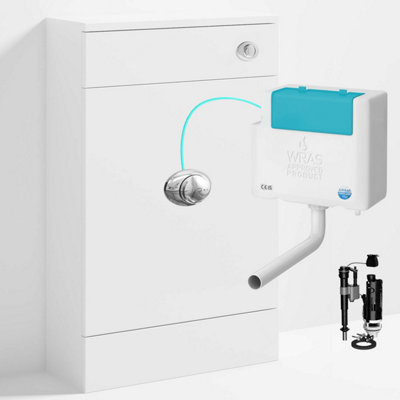 Bubly Bathrooms™ 500mm Wc Unit & Bottom-Entry Concealed Cistern Chrome Oval Button from B&Q