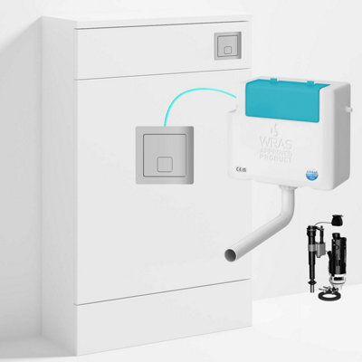 Bubly Bathrooms™ 500mm Wc Unit & Side-Entry Concealed Cistern Square Chrome Dual Flush Plate from B&Q