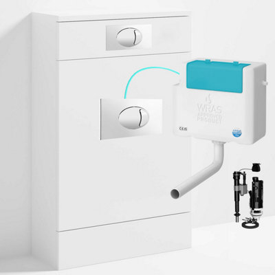 Bubly Bathrooms™ 500mm Wc Unit & Side-Entry Concealed Cistern Chrome Dual Flush Plate from B&Q