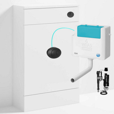 Bubly Bathrooms™ 500mm Wc Unit & Side-Entry Concealed CisternBlack Oval Button from B&Q