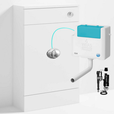 Bubly Bathrooms™ 500mm Wc Unit & Side-Entry Concealed Cistern Chrome Oval Button from B&Q