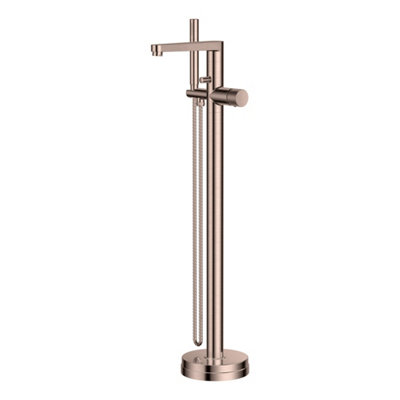 FNX Bathrooms Koko Freestanding Bath Shower Mixer Tap With Elegant Fluted HandlesBrushed Bronze from B&Q