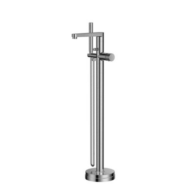 FNX Bathrooms Koko Freestanding Bath Shower Mixer Tap With Handset KitModern Gun Metal from B&Q