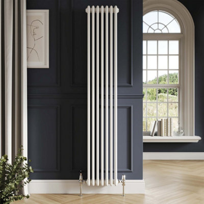 Fnx Bathrooms Bubly Bathrooms™ Steel 3 Column Radiator 1800X515 Vertical & Matching Feet - White