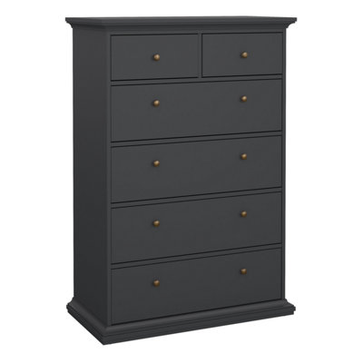 Furniture To Go Paris Chest Of 6 Drawers In Matt Grey