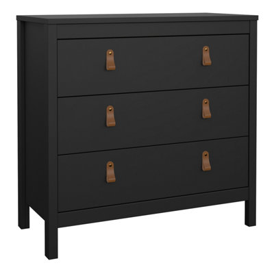 Furniture To Go Barcelona Chest 3 Drawers In Matt Black