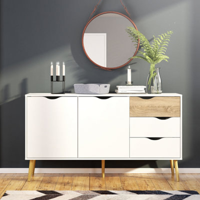 Furniture to Go - Florence Sideboard - 2 Door 3 Drawer - White and Oak - Image 4