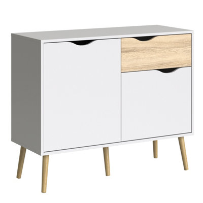 Furniture To Go Oslo SideboardSmall1 Drawer 2 Doors In White And Oak from B&Q