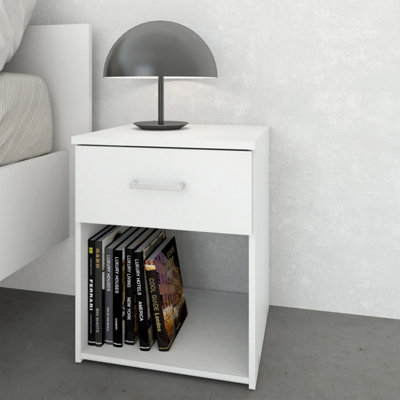 Furniture To Go - Space Bedside Table - Single Drawer - White - Image 7
