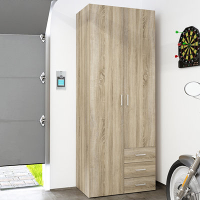 Furniture To Go Space Wardrobe2 Doors 3 Drawers In Oak 2000 (W) 77.6 X  (H) 200.4 X  (D) 49.5Cm from B&Q