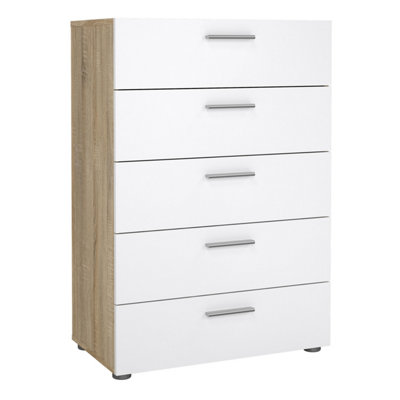 Furniture To Go Pepe Chest Of 5 Drawers In Oak With White High Gloss from B&Q
