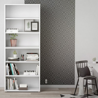 Furniture To Go White Prima Bookcase 5 Shelves In - Wood - 1 - Image 4