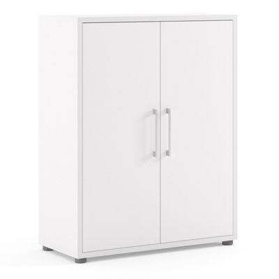 Furniture To Go Prima Bookcase 2 Shelves With 2 Doors In White