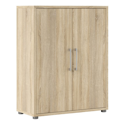 Furniture To Go Prima Bookcase 2 Shelves With 2 Doors In Oak
