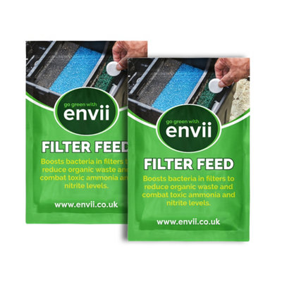 Envii Filter Feed - Pond Filter Starter Bacteria Treatment, Safe For All Fish & Wildlife - Treats 40,000 Litres