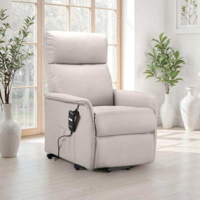Julian Bowen Helena Rise & Recline Chair- Pebble Faux Leather