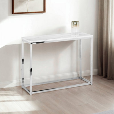 Julian Bowen Scala White Marble Console Table from B&Q