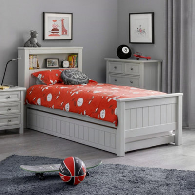 Julian Bowen Maine 90Cm Single White Bookcase Shelf Headboard Bed With Underbed Trundle from B&Q
