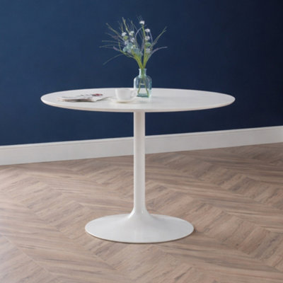 Julian Bowen Unisex White Blanco Round Compact 4 Seater Dining Table - Image 7