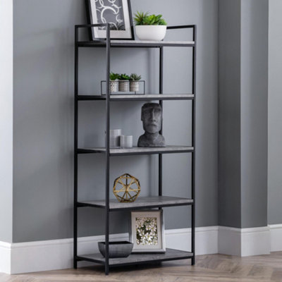 Julian Bowen Staten Tall Concrete BookcaseConcrete And Black from B&Q