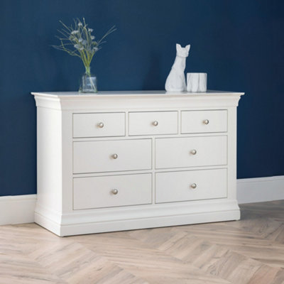 Julian Bowen Clermont 4+3 Drawer ChestSurf White from B&Q
