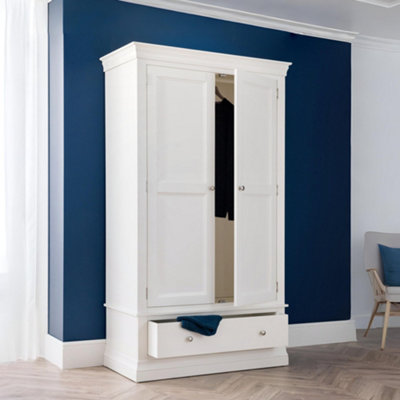 Julian Bowen Clermont 2 Door 1 Drawer WardrobeSurf White from B&Q