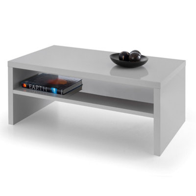 Julian Bowen Metro Grey Gloss Rectangular Coffee Table With Shelf StorageWoodHeight: 42.8 X Width: 100 X Depth: 59Cm from B&Q