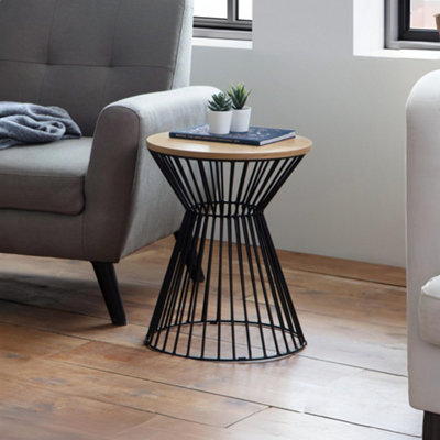 Julian Bowen Jersey Round Lamp Table - Oak - Brown - Image 9